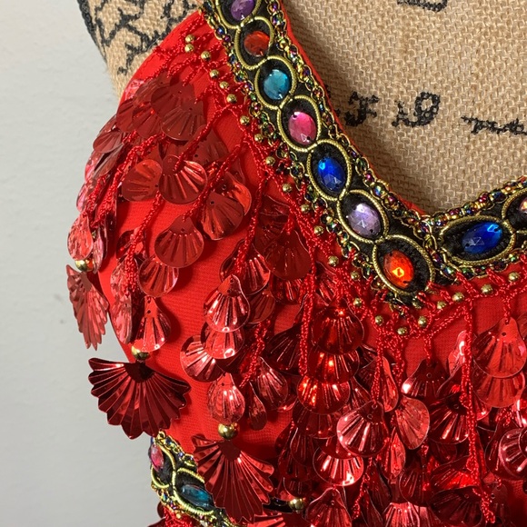 NWOT Beaded Jeweled Boho Belly Dancer Top - Picture 3 of 8